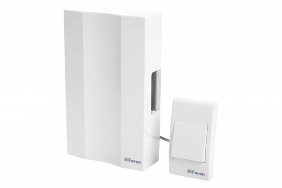Фотография товара 'Feron Звонок с кнопкой электромеханический проводной, 230V белый, DB-101 41504'