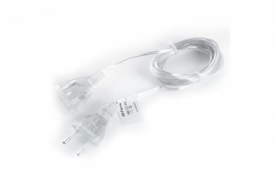 Фотография товара 'Feron Сетевой шнур для гирлянд 3м, 2*0,5мм2, прозрачный, DM303 41658'