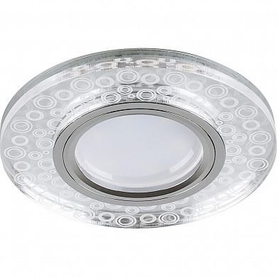 Фотография товара 'Feron CD961 Светильник встраиваемый с LED подсветкой потолочный MR16 G5.3 прозрачный, хром 32994'