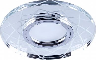 Фотография товара 'Feron CD983 Светильник встраиваемый с LED подсветкой потолочный MR16 G5.3 прозрачный, хром 32440'