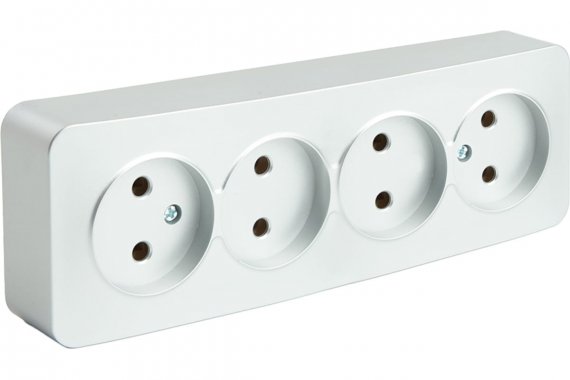 Фотография товара 'Feron 49331 Розетка STEKKER MST10-14-03 на 4 гнездо, без заземления'