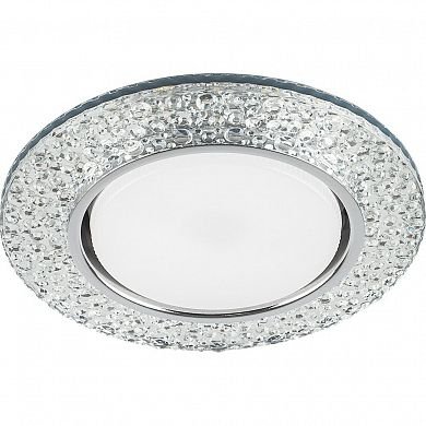 Фотография товара 'Feron CD4032 Светильник встраиваемый с LED подсветкой потолочный GX53 без лампы, прозрачный, хром 32996'