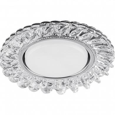Фотография товара 'Feron CD4034 Светильник встраиваемый с LED подсветкой потолочный GX53 без лампы, прозрачный, хром 40501'
