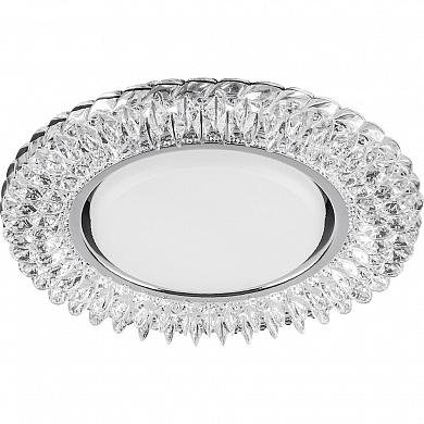 Фотография товара 'Feron CD4035 Светильник встраиваемый с LED подсветкой потолочный GX53 без лампы, прозрачный, хром 40502'