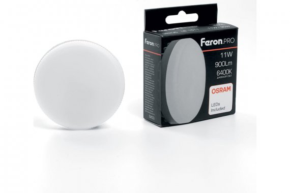 Фотография товара 'Feron 38207 Лампа светодиодная LB-1511, GX53 (таблетка), 11W 230V GX53 6400К'