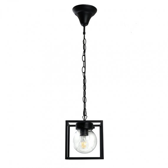 Фотография товара 'Feron Светильник садово-парковый, серии «Прованс», (НСУ) 60W, E27, 230V, IP44, цвет черный, квадрат, на цепочке, 48384'