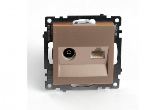 Фотография товара 'Feron 49184 Розетка STEKKER GLS00-7106-02 на 2 гнездо размер 55*55*35мм'