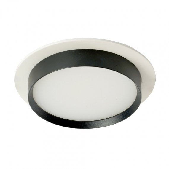 Фотография товара 'Feron Светильник потолочный встраиваемый (ФВО) , под лампу GX53 GX53, белый+черный, круг, 110*110*40 мм, монтажный диаметр 90мм,  корпус металл+акрил, неповоротный, 51351'