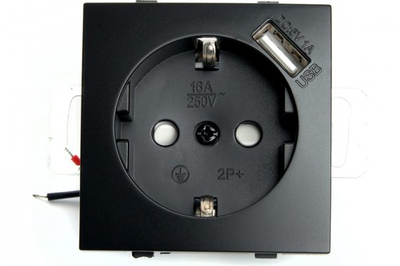 Фотография товара 'Feron 49155 Розетка STEKKER PST16-9111-03 на 1+USB гнездо, с заземлением'