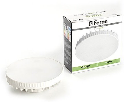 Фотография товара 'Feron 41398 Лампа светодиодная LB-3451, GX53 (таблетка), 7,5W 230V GX53 4000К'