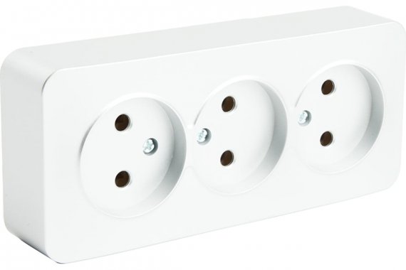 Фотография товара 'Feron 49305 Розетка STEKKER MST10-13-01 на 3 гнездо, без заземления'