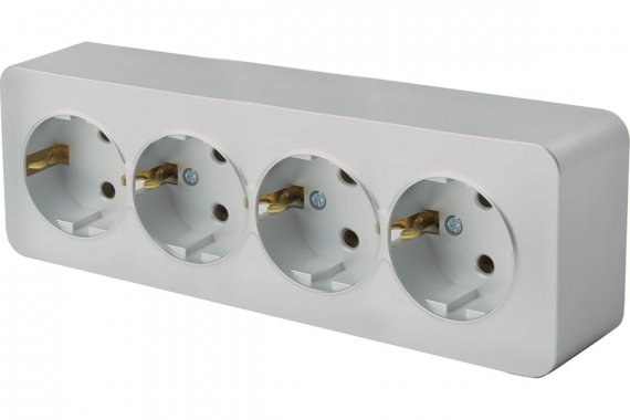 Фотография товара 'Feron 49332 Розетка STEKKER MST16-14-03 на 4 гнездо, с заземлением'