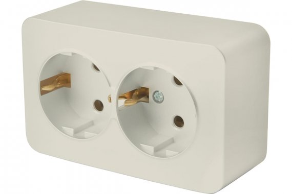Фотография товара 'Feron 49497 Розетка STEKKER MST16-12-04 на 2 гнездо, с заземлением'