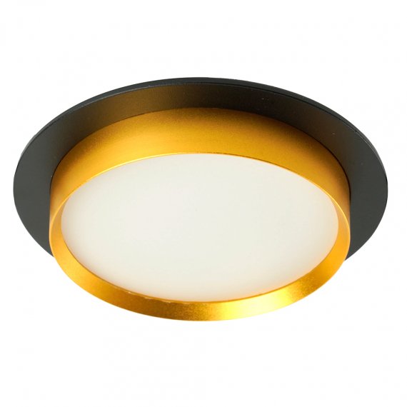 Фотография товара 'Feron Светильник потолочный встраиваемый (ФВО) , под лампу GX53 GX53, черный+золото, круг, 110*110*40 мм, 51356'