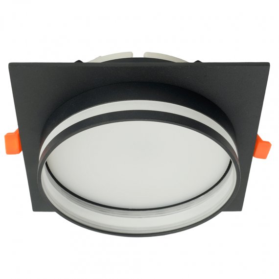 Фотография товара 'Feron Светильник потолочный встраиваемый (ФВО) , под лампу GX70 GX70, черный, квадрат, 51100'