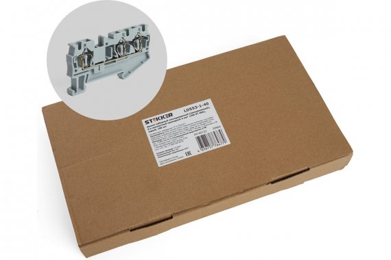 Фотография товара 'Feron 39964 LD553-1-40 ЗНИ Зажим пружинный, 3-проводной проходной 4,0 мм'