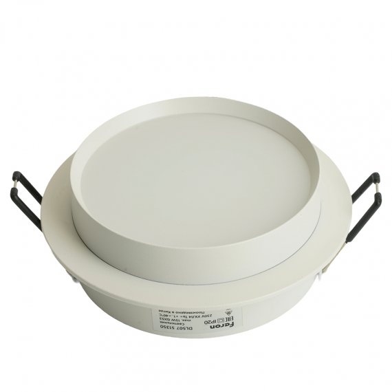 Фотография товара 'Feron Светильник потолочный встраиваемый (ФВО) , под лампу GX53 GX53, белый, круг, 110*110*40 мм, монтажный диаметр 90мм,  корпус металл+акрил, неповоротный, 51350'