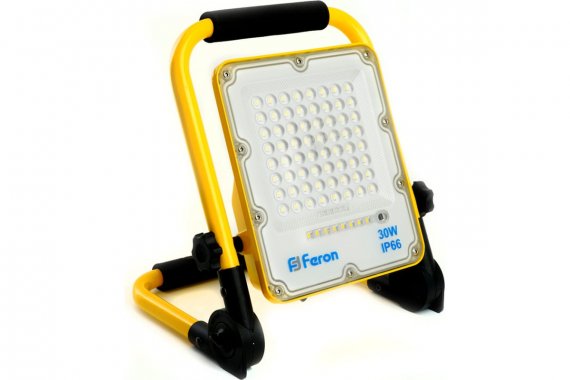 Фотография товара 'Feron 48675 Прожектор светодиодный с ручкой, с зарядным устройством (ДО) LL-950 , 30W, 6400К'
