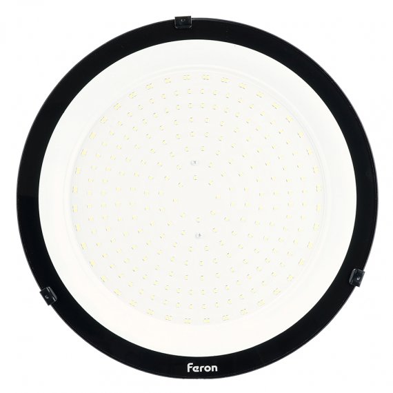 Фотография товара 'Feron Светильник складской светодиодный  (ДСП) SMD2835, 200W, угол рассеивания 120°, 230V/50Гц, 6400К (холодный белый), 20000Lm, IP65, цвет чёрный, 52084'