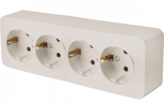 Фотография товара 'Feron 49505Розетка STEKKER MST16-14-04 на 4 гнездо, с заземлением'