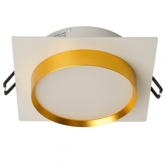 Фотография товара 'Feron Светильник потолочный встраиваемый (ФВО) , под лампу GX53 GX53, белый+золото, квадрат, 110*110*40 мм, 51362'
