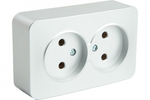 Фотография товара 'Feron 49327 Розетка STEKKER MST10-12-03 на 2 гнездо, без заземления'