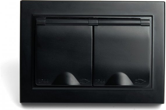 Фотография товара 'Feron 49138 Розетка STEKKER PST16-9015-03 на 2 гнездо, с крышкой, с заземлением'