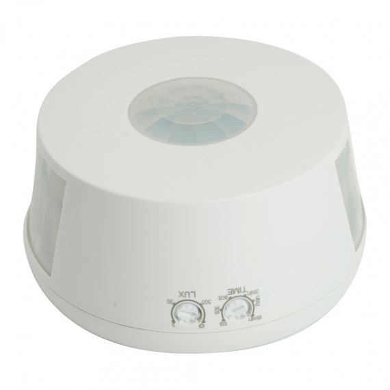 Фотография товара 'Feron Датчик движения и освещенности инфракрасный, потолочный, IP20, 230V, 2000W, расстояние обнаружения 30, угол обнаружения 360°, цвет белый, 51520'