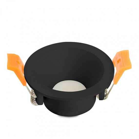 Фотография товара 'Feron Светильник потолочный встраиваемый (ИВО) , под лампу MR11 G5.3, черный, круг, 65*65*29 мм, монтажный диаметр 50мм,  корпус металл, неповоротный, 51943'