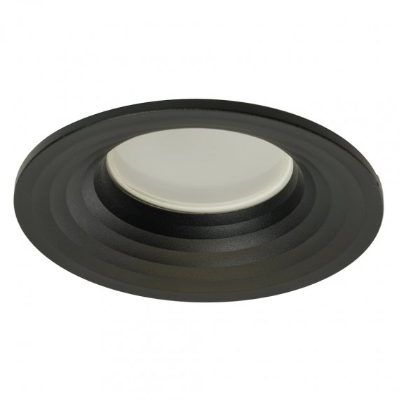 Фотография товара 'Feron Светильник потолочный встраиваемый (ИВО) , под лампу MR16 G5.3, черный, круг, 90*90*35 мм, монтажный диаметр 66мм,  корпус металл, неповоротный, 51343'