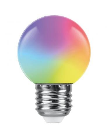 Фотография товара 'Feron LB-37 Лампа светодиодная Шарик матовый E27 1W RGB быстрая смена цвета'