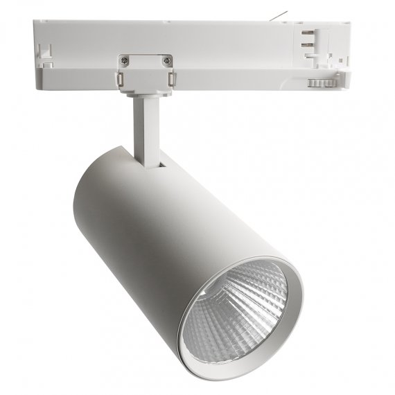 Фотография товара 'Feron Светильник трековый на шинопровод, трехфазный (ДПО) , 20W, 4000К (белый), 170-265V, 1800Lm, цвет белый, корпус алюминий, рассеиватель поликарбонат, вращение →350°/↓90°, 51596'