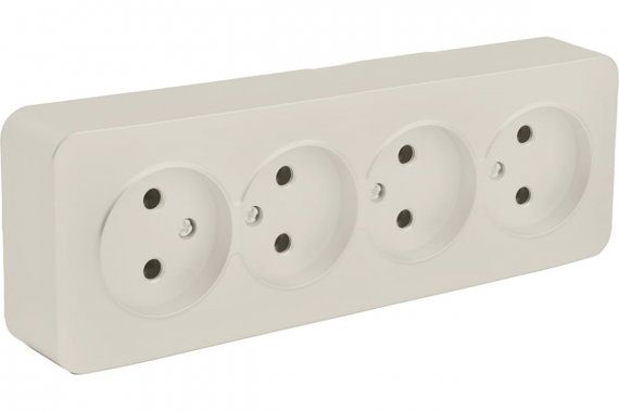 Фотография товара 'Feron 49503 Розетка STEKKER MST10-14-04 на 4 гнездо, без заземления'