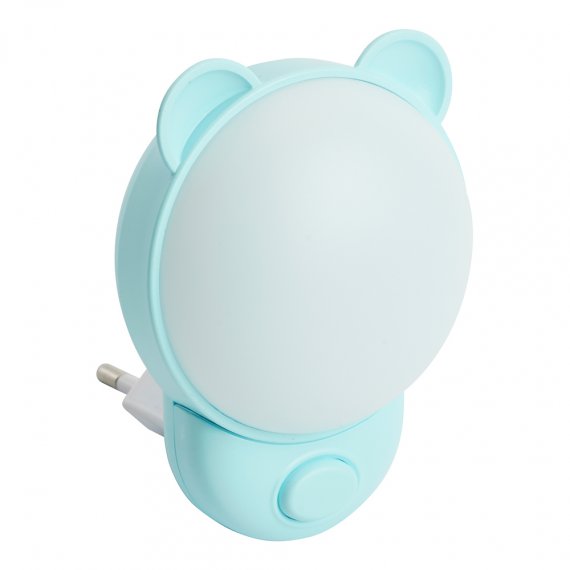 Фотография товара 'Feron Светильник-ночник "Мишка" 10LED 2700K/6500K 1,2W 220V синий, 52060'