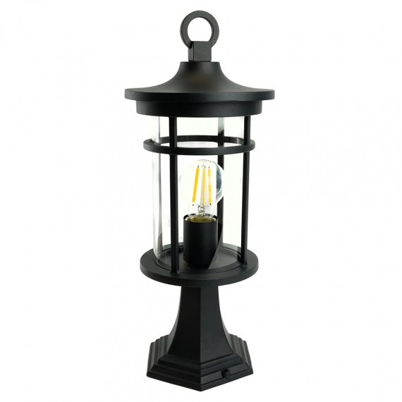 Фотография товара 'Feron Светильник садово-парковый, серии «Турин», (НТУ) E27, 230V, IP44, цвет черный, цилиндр, на постамент, 51818'