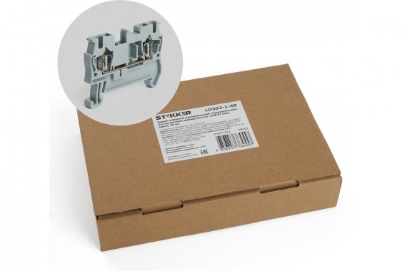 Фотография товара 'Feron 39953 LD552-1-60 ЗНИ Зажим пружинный, 2-проводной проходной 6,0 мм'