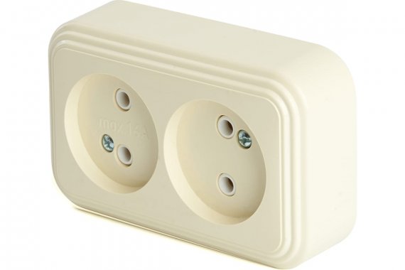 Фотография товара 'Feron 49057 Розетка STEKKER PST16-30-20 на 2 гнездо, без заземления'