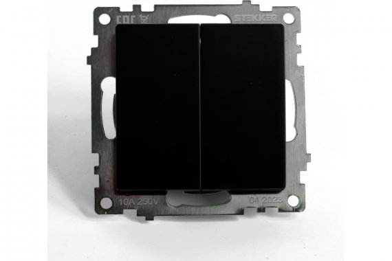 Фотография товара 'Feron 49167 Выключатель двухклавишный STEKKER GLS10-7107-05, серия Катрин'