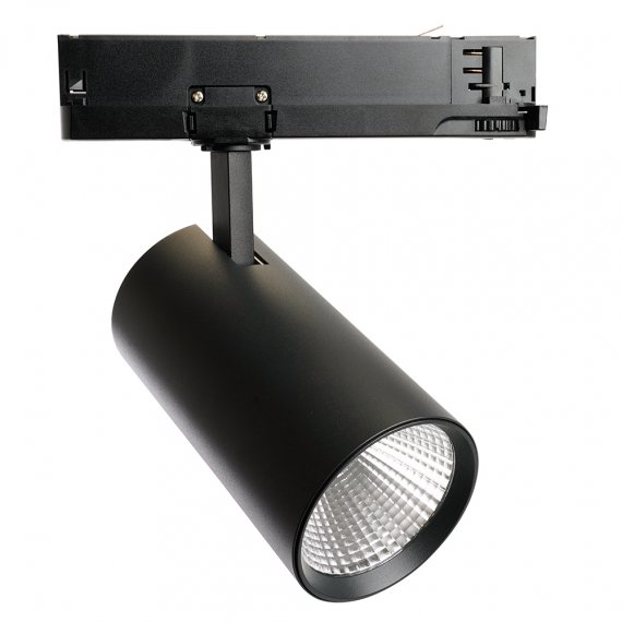Фотография товара 'Feron Светильник трековый на шинопровод, трехфазный (ДПО) , 20W, 4000К (белый), 170-265V, 1800Lm, цвет черный, корпус алюминий, рассеиватель поликарбонат, 51597'
