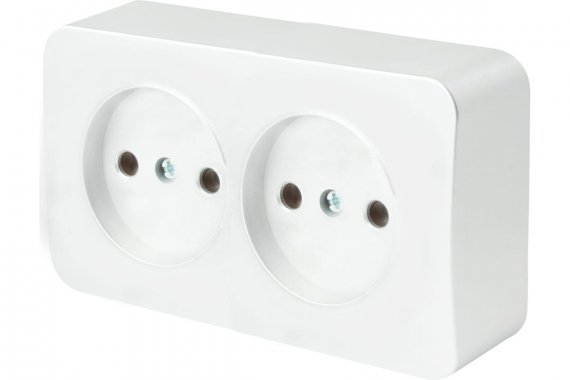 Фотография товара 'Feron 49303 Розетка STEKKER MST10-12-01 на 2 гнездо, без заземления'