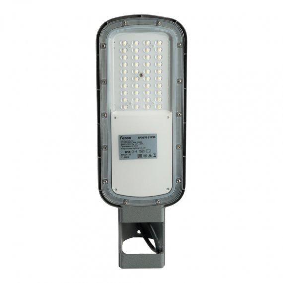 Фотография товара 'Feron Уличный светильник консольный светодиодный, на столб (ДКУ) , 30W, 5000К (дневной), 90-300V/50Гц, 4800Lm, IP66, угол рассеивания 120°, 51796'