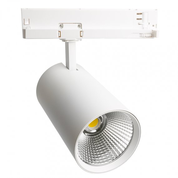 Фотография товара 'Feron Светильник трековый на шинопровод, трехфазный (ДПО) , 40W, 4000К (белый), 170-265V, 3600Lm, цвет белый, корпус алюминий, 51600'
