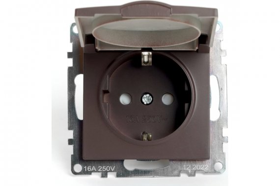 Фотография товара 'Feron 49029 Розетка STEKKER GLS16-7112-04 (IP44 при закрытой крышке) на 1 гнездо'