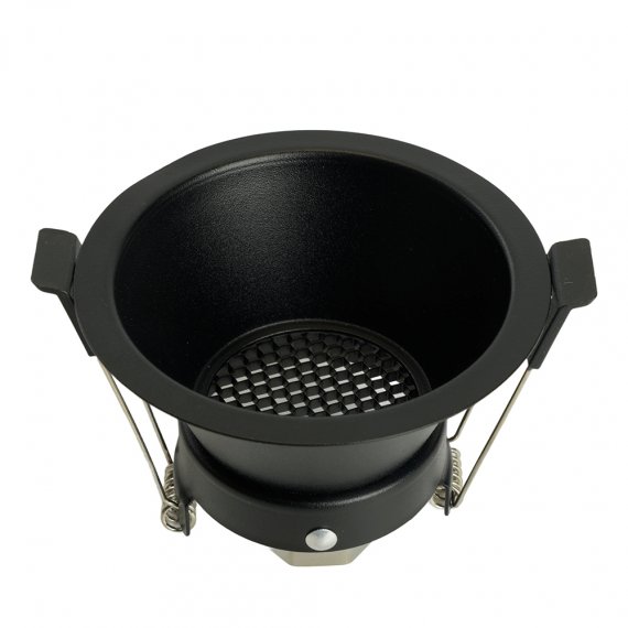 Фотография товара 'Feron Светильник потолочный встраиваемый (ИВО) , под лампу MR16 G5.3, черный, круг, 90*90*64 мм, 51341'