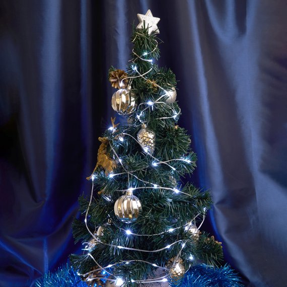 Фотография товара 'Feron Гирлянда линейная , 50LED, 5000К (белый), настраивается контроллером, 5м+3м прозрачный шнур, 48617'