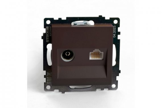 Фотография товара 'Feron 49185 Розетка STEKKER GLS00-7106-04 на 2 гнездо размер 55*55*35мм'