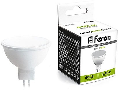 Фотография товара 'Feron 41388 Лампа светодиодная LB-3024, MR16 (рефлекторная), 5.5W 230V G5.3 4000К'