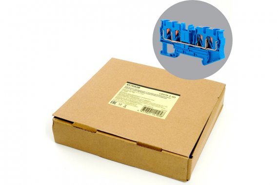 Фотография товара 'Feron 49254 LD574-2-40 ЗНИ Зажим самозажимной, 4-проводной проходной 4.0 мм?'