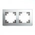 Фотография товара 'Feron Рамка горизонтальная 2-местная, серия Катрин, GFR00-7002-03, серебро 39532'