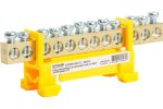 Feron 49564 LD556-69-12 Шина "PE" на изоляторе 6*9 тип "стойка" на DIN-рейку 12 выводов